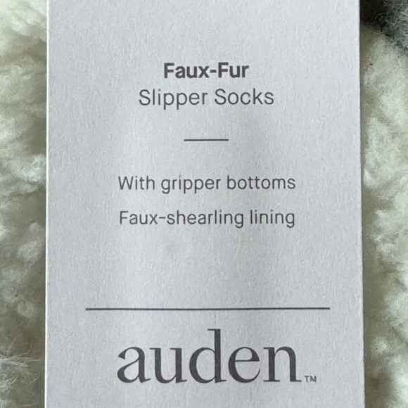 Auden Faux Fur Leopard Print Slipper Socks Women's Size S/M 6-7 NWT - Picture 6 of 6